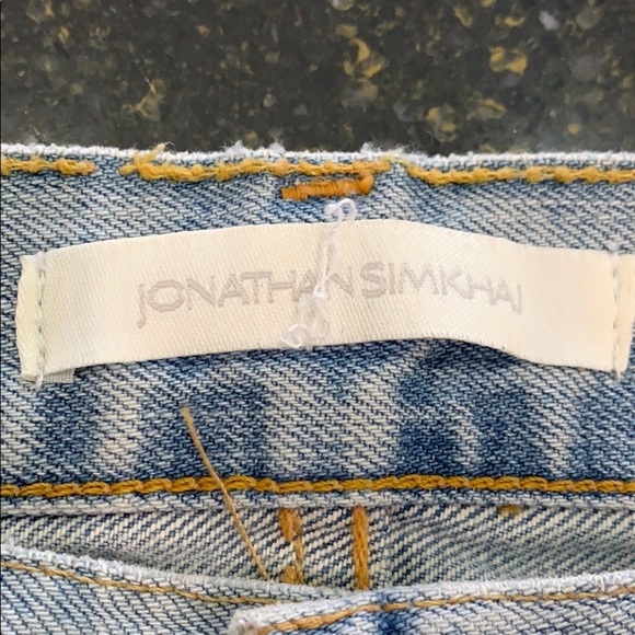 Pearl Beaded Jonathan Simkhai Light Blue Distressed Jeans - Picture 5 of 8